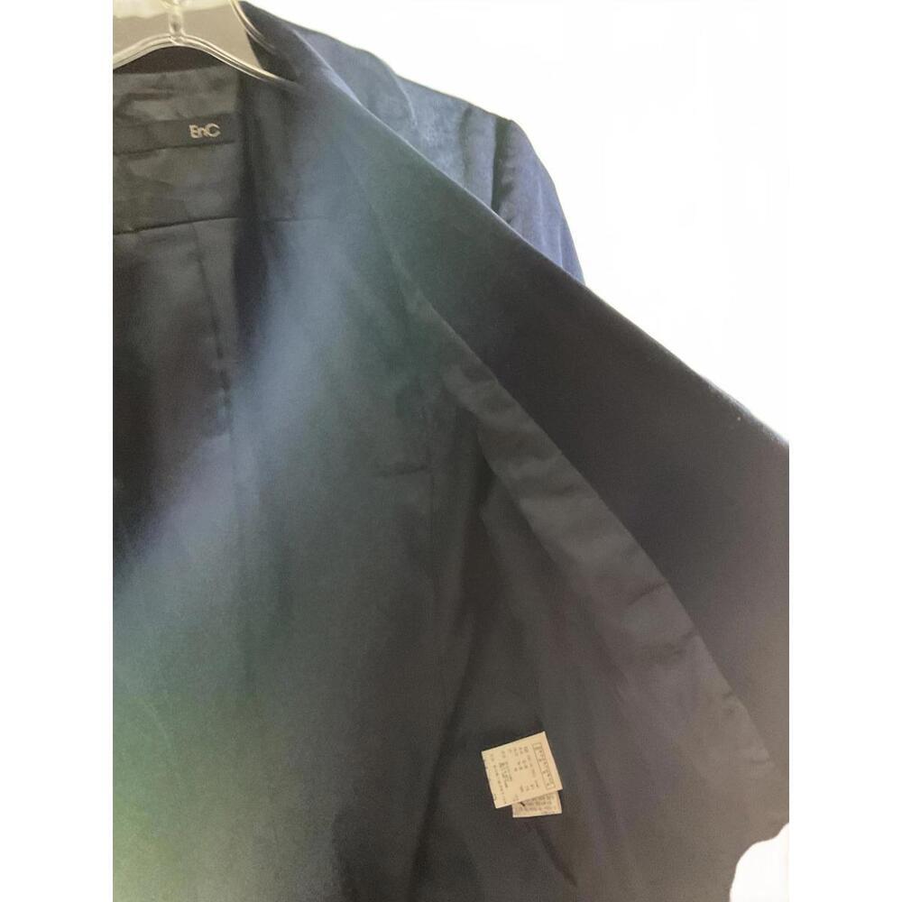 EnC Korean  Navy Blue Velour Blazer with Ribbon and faux leather detail Size S - Picture 7 of 14